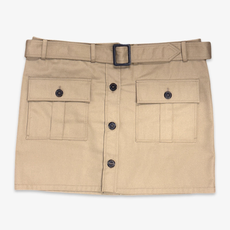Saint Laurent Khaki Safari Style Mini Skirt