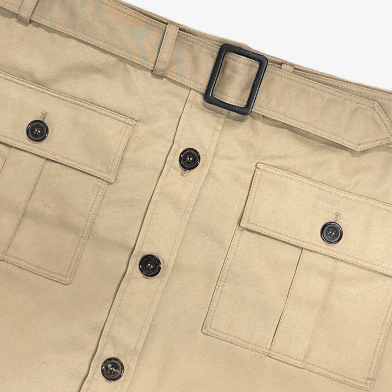 Saint Laurent Khaki Safari Style Mini Skirt