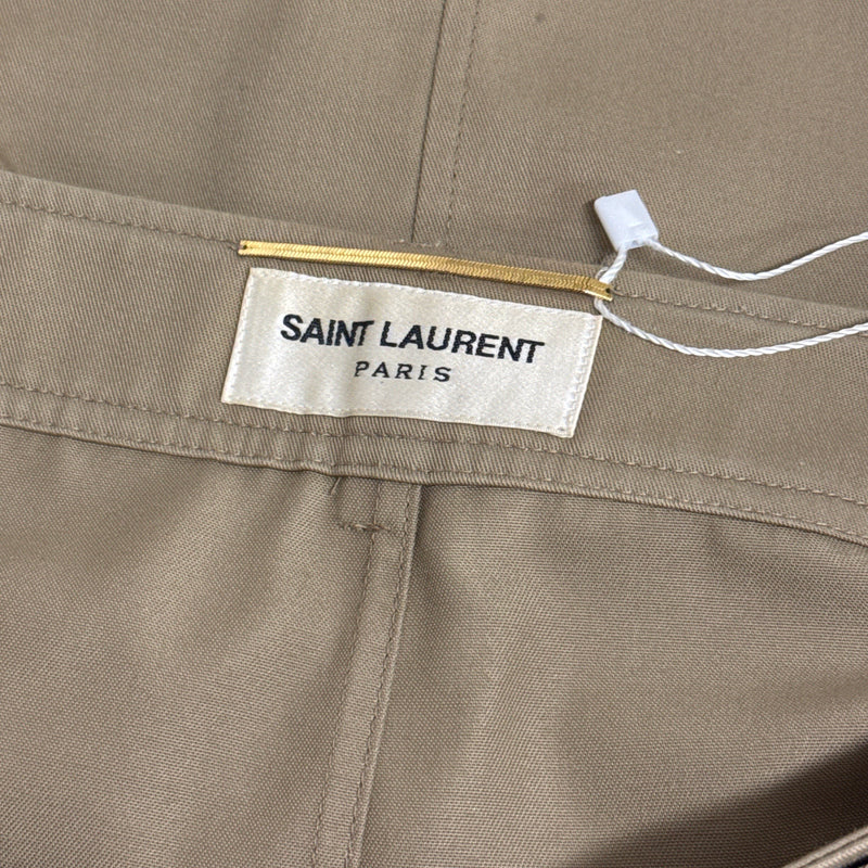 Saint Laurent Khaki Safari Style Mini Skirt