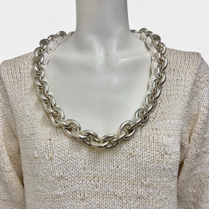 Bottega Veneta Pre-fall 2020 Ecru Sweater Dress With a Chain Detail
