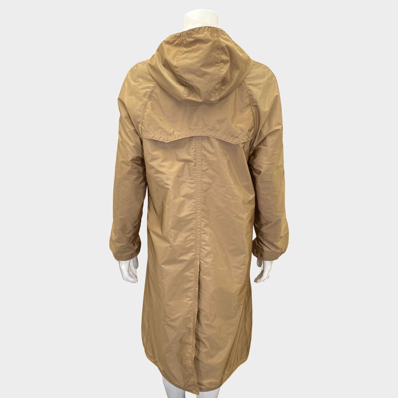 Moncler women's khaki beige polyamide rain trench coat