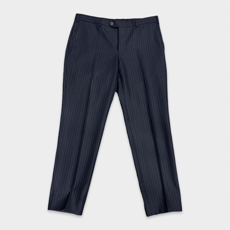 Pal Zileri Navy Blue Pinstripe Wool and Cashmere Suit
