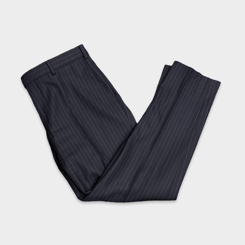 Pal Zileri Navy Blue Pinstripe Wool and Cashmere Suit