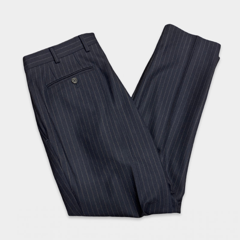 Pal Zileri Navy Blue Pinstripe Wool and Cashmere Suit