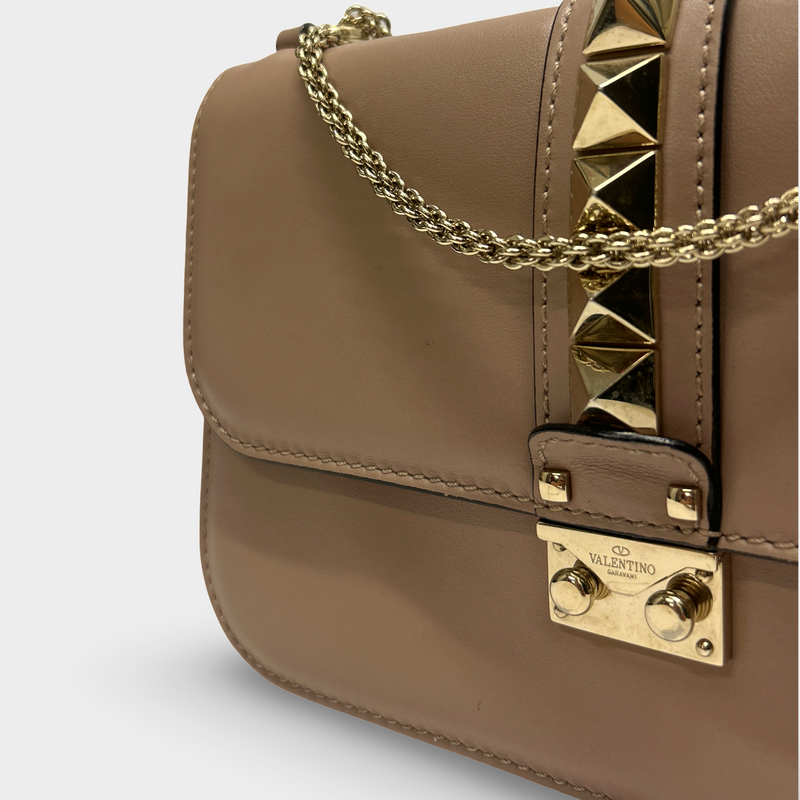 Valentino Women's Nude Pink Leather Rockstud Handbag