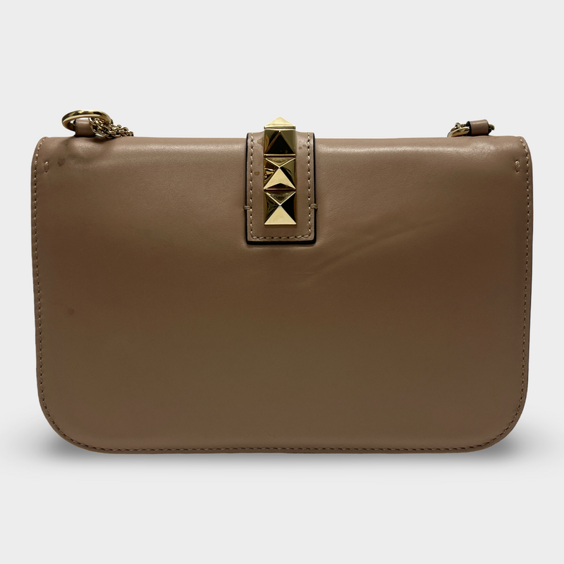 Valentino Women's Nude Pink Leather Rockstud Handbag