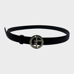 GIORGIO ARMANI women's black and silver leather belt