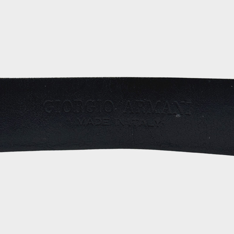 GIORGIO ARMANI women's black and silver leather belt
