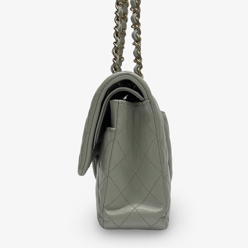 Chanel Timeless Medium Double Flap Dove Gray Handbag