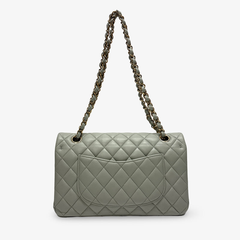 Chanel Timeless Medium Double Flap Dove Gray Handbag
