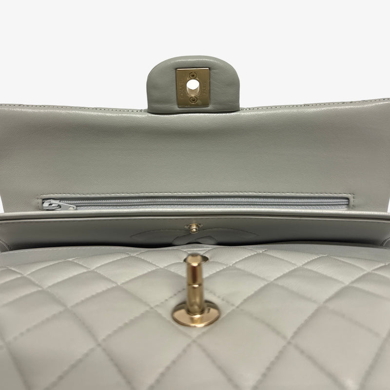 Chanel Timeless Medium Double Flap Dove Gray Handbag
