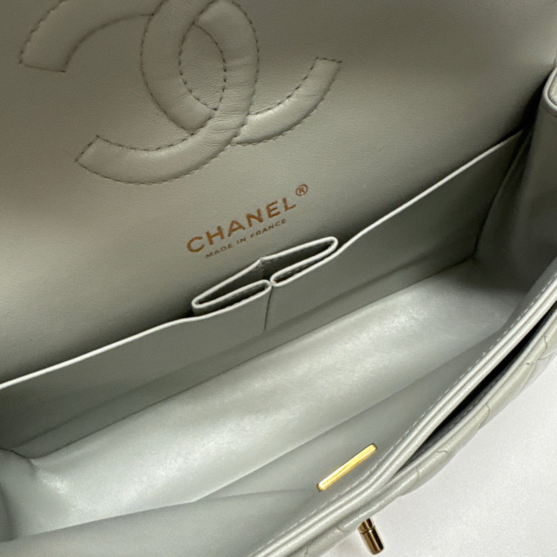 Chanel Timeless Medium Double Flap Dove Gray Handbag
