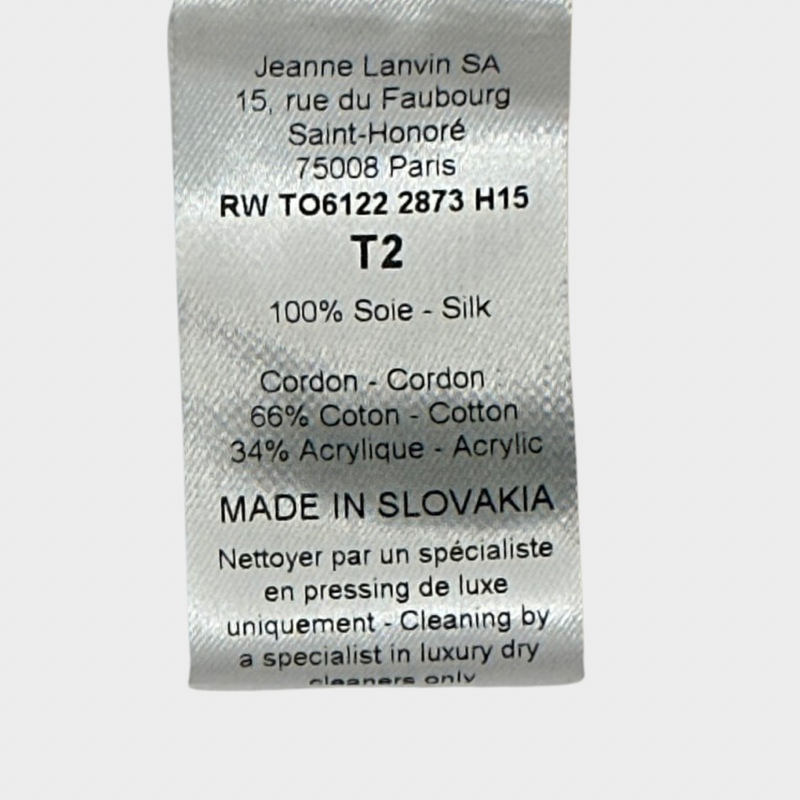 LANVIN women's ecru silk oversized blouse