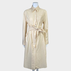 Nanushka cream cotton button down maxi dress