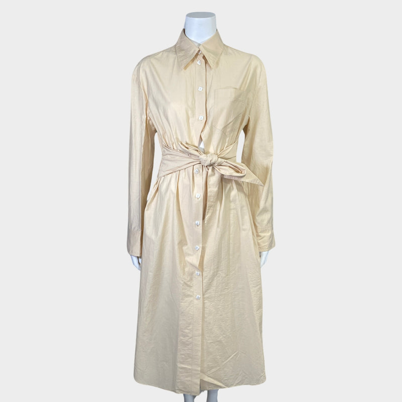 Nanushka cream cotton button down maxi dress