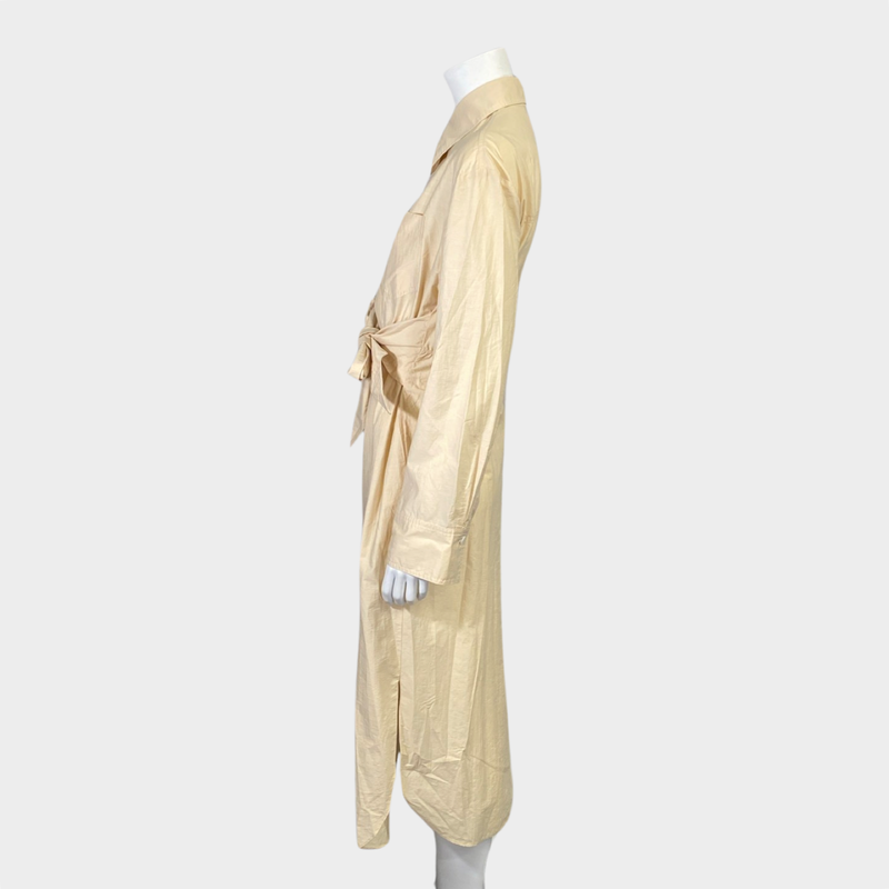 Nanushka cream cotton button down maxi dress