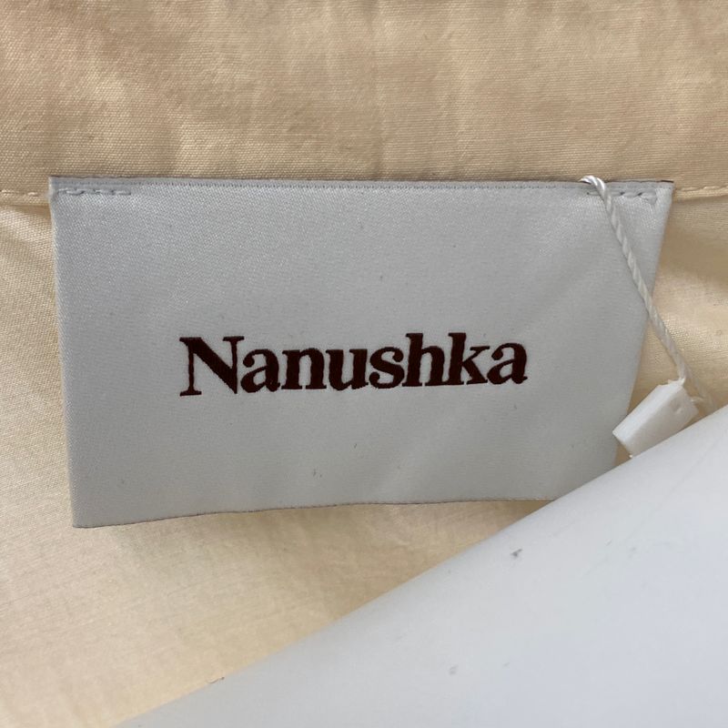 Nanushka cream cotton button down maxi dress