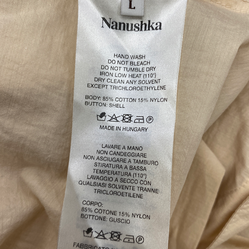 Nanushka cream cotton button down maxi dress