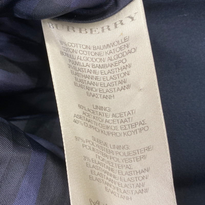 Burberry women's navy cotton double-breasted jacket