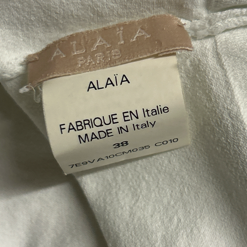 Alaïa Women's White Stretch Knit Cropped Cardigan