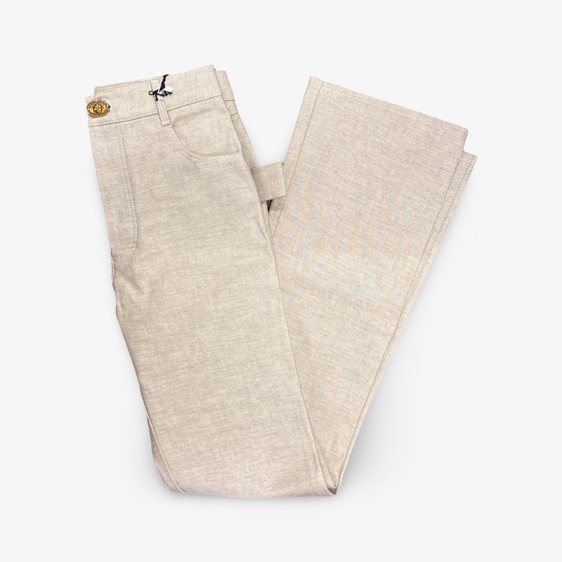 Bottega Veneta Women's Heavy Cotton Beige Trousers