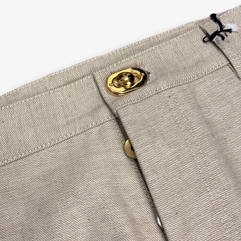 Bottega Veneta Women's Heavy Cotton Beige Trousers