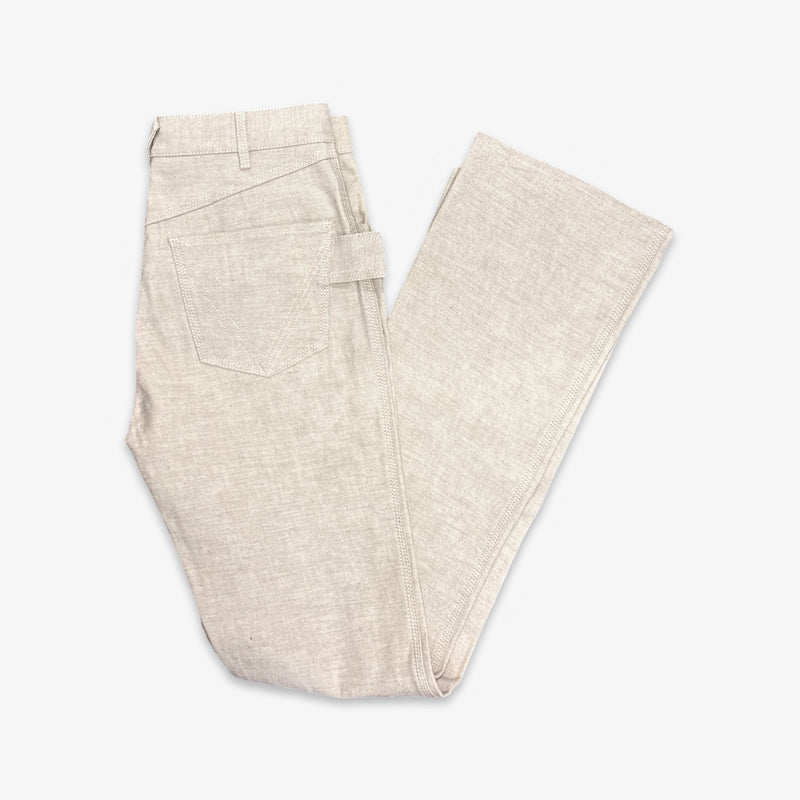 Bottega Veneta Women's Heavy Cotton Beige Trousers