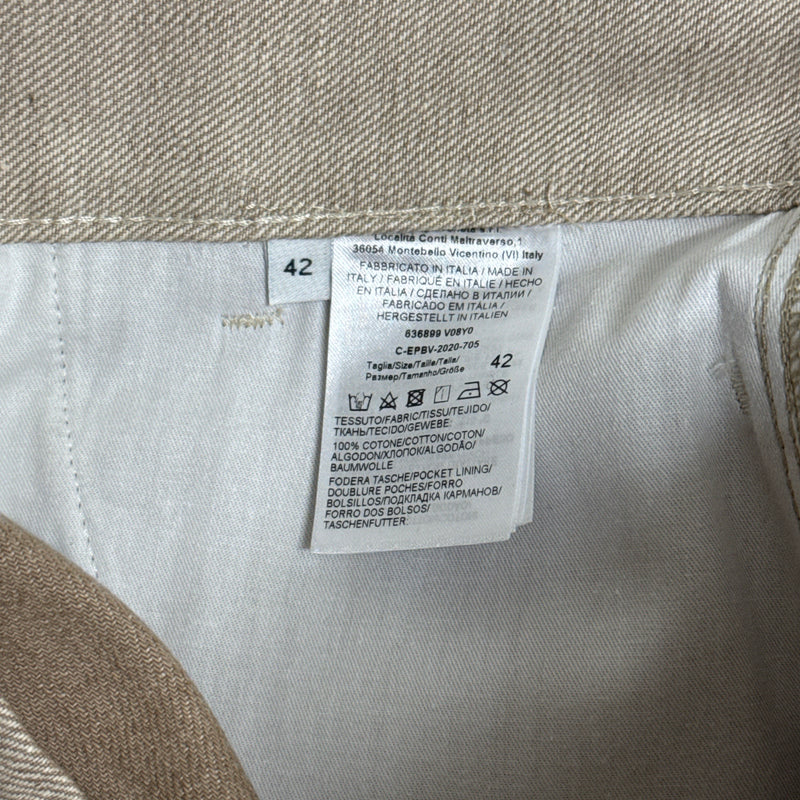 Bottega Veneta Women's Heavy Cotton Beige Trousers