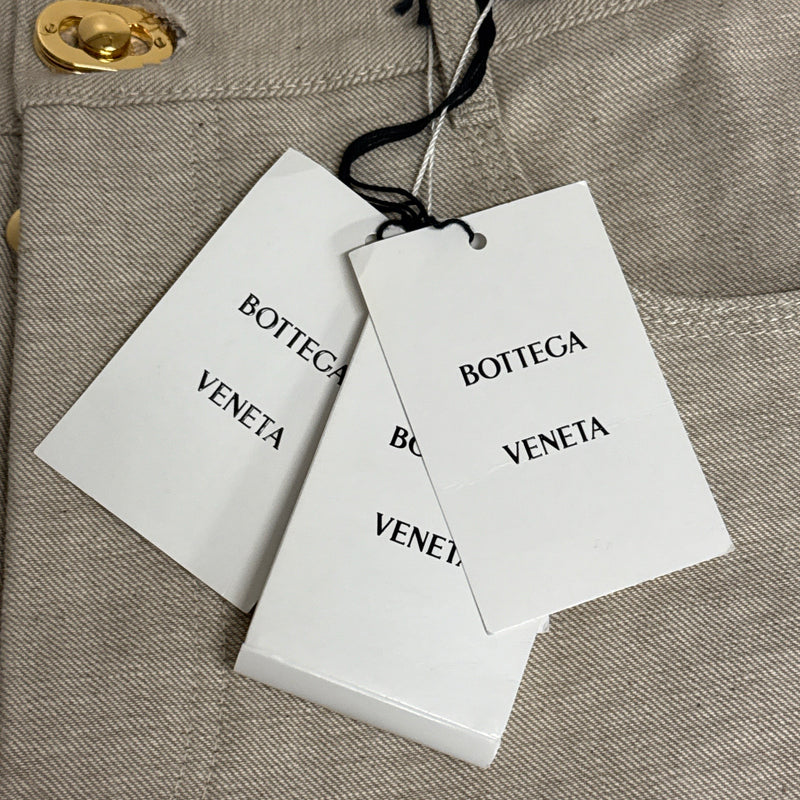 Bottega Veneta Women's Heavy Cotton Beige Trousers