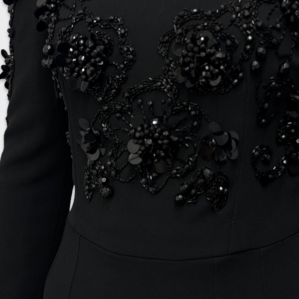 DOLCE&GABBANA Black Dress with floral embroidery
