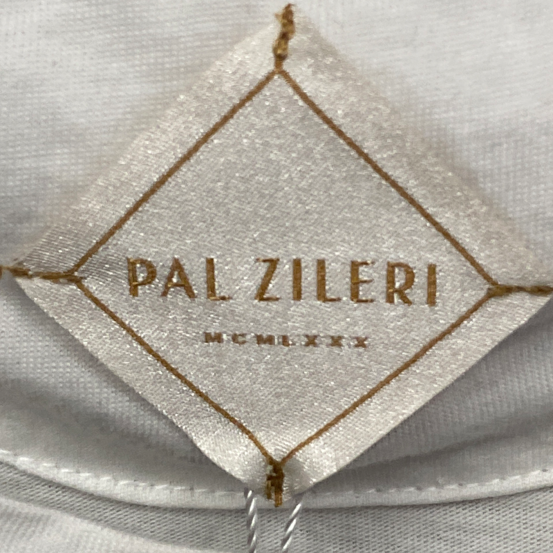 Pal Zileri men's white cotton t-shirt with painting design on back