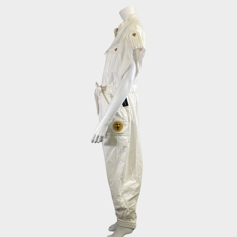 Zimmerman women's white cotton embroidered jumpsuit