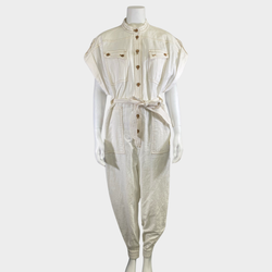 Zimmerman women's white cotton embroidered jumpsuit