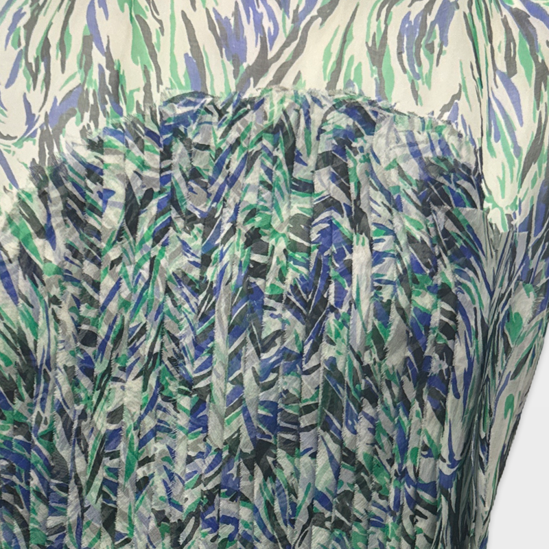 Stella McCartney Organza green and blue belted Dress