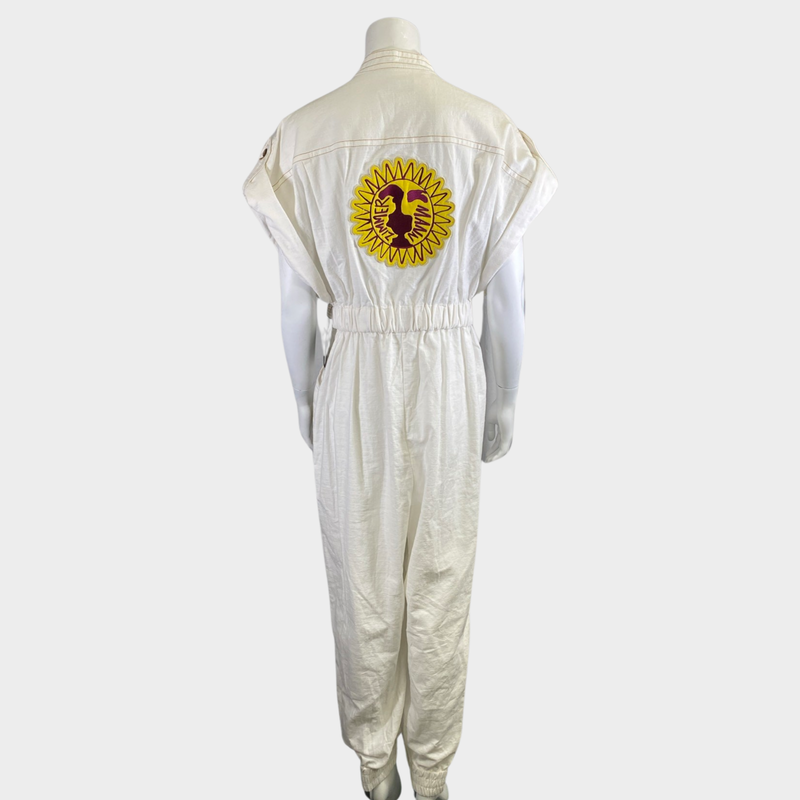 Zimmerman women's white cotton embroidered jumpsuit