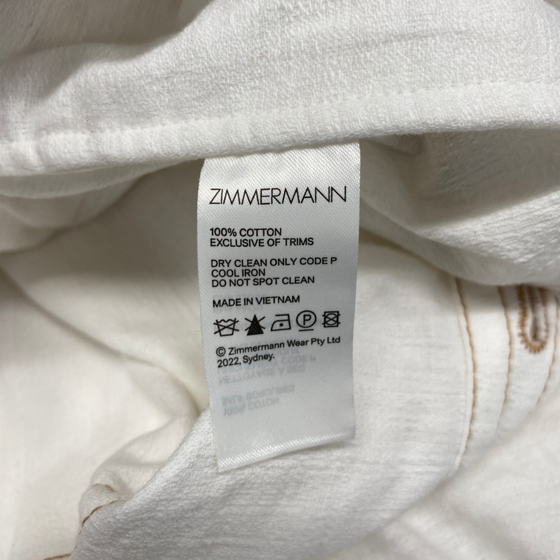 Zimmerman women's white cotton embroidered jumpsuit