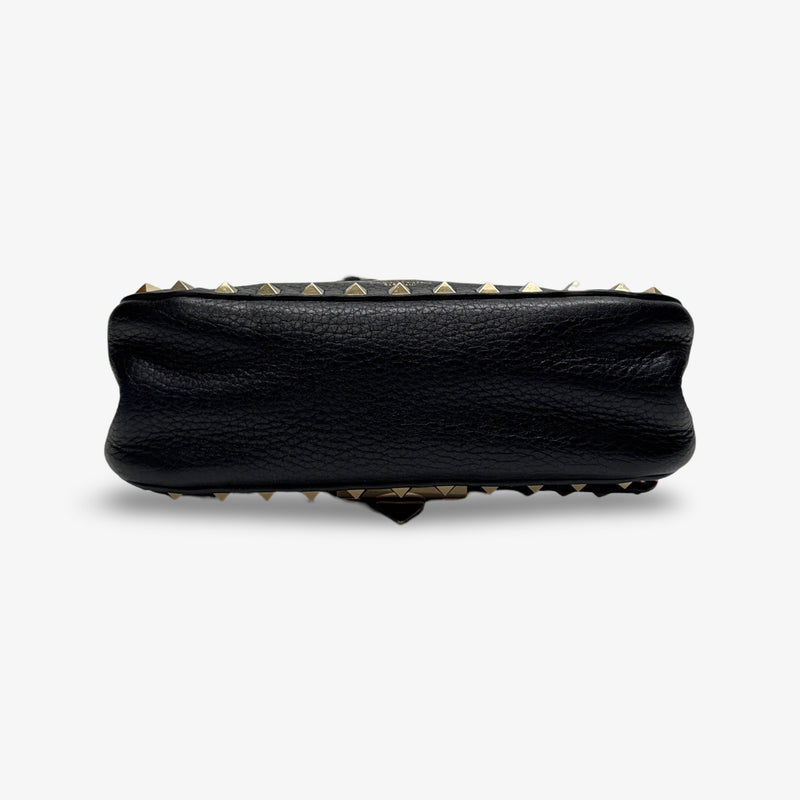 Valentino Black Grained Leather Rockstud Small Crossbody Bag