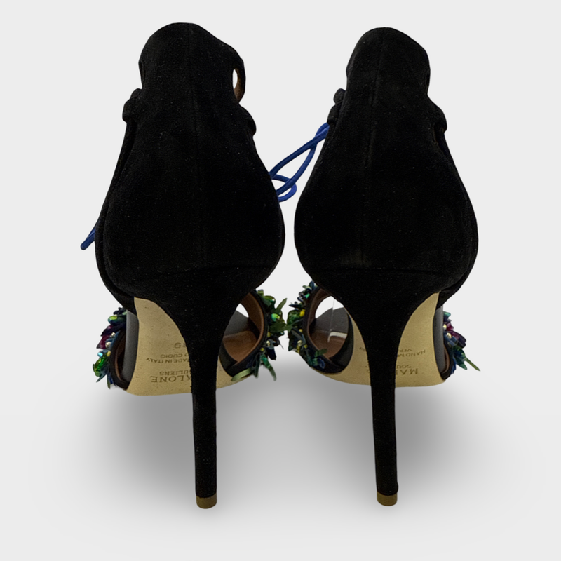 MALONE SOULIERS Black with multi-colored embellishments High-heeled sandals
