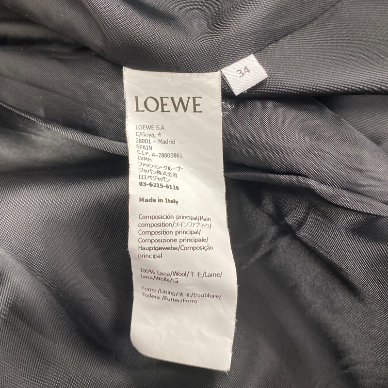 Loewe women's brown wool coat with draped neckline