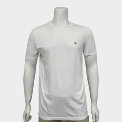 Dior men's white cotton bee logo embroidered t-shirt