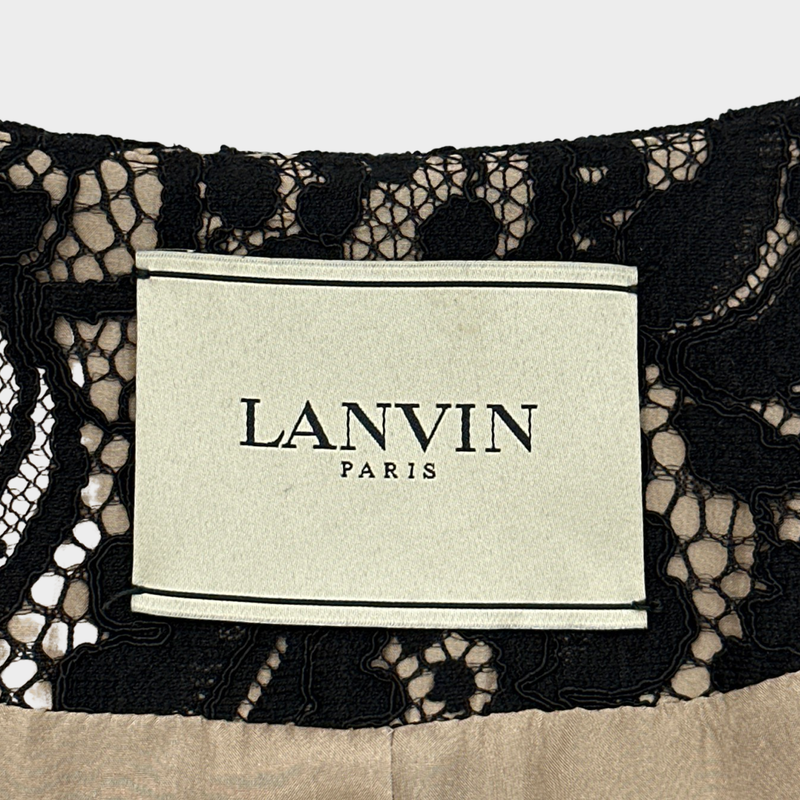 Lanvin women's black lace cropped jacket