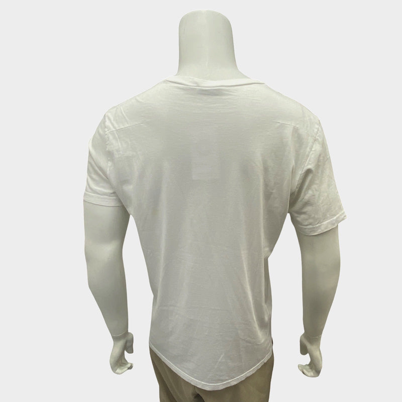 Dior men's white cotton bee logo embroidered t-shirt