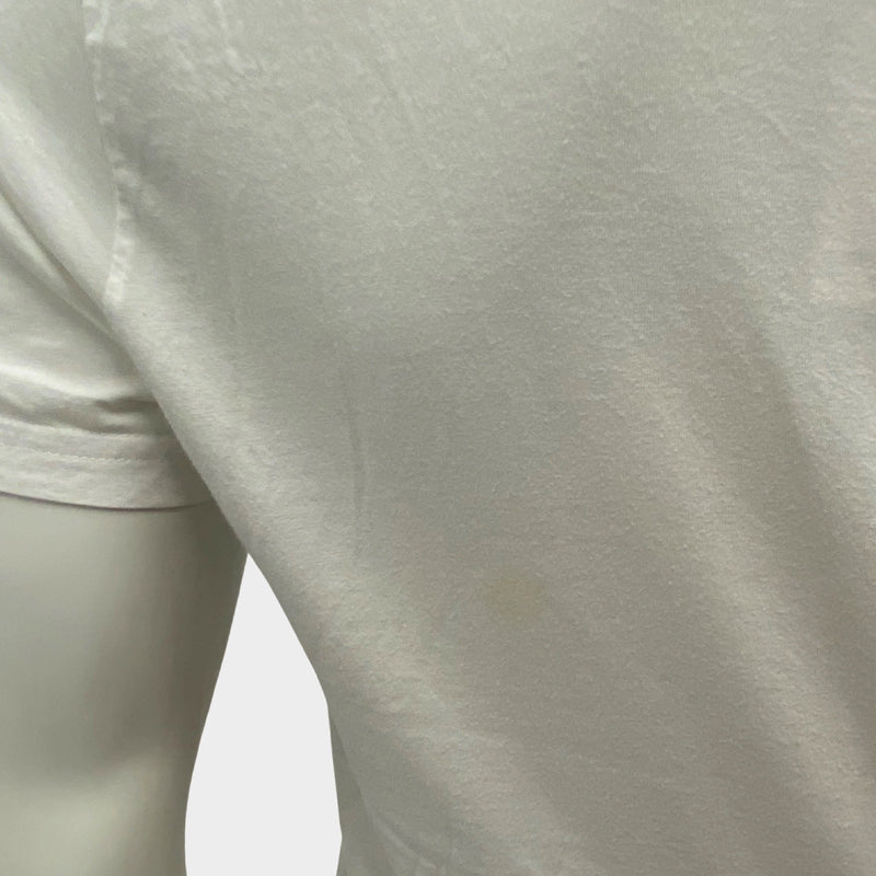 Dior men's white cotton bee logo embroidered t-shirt