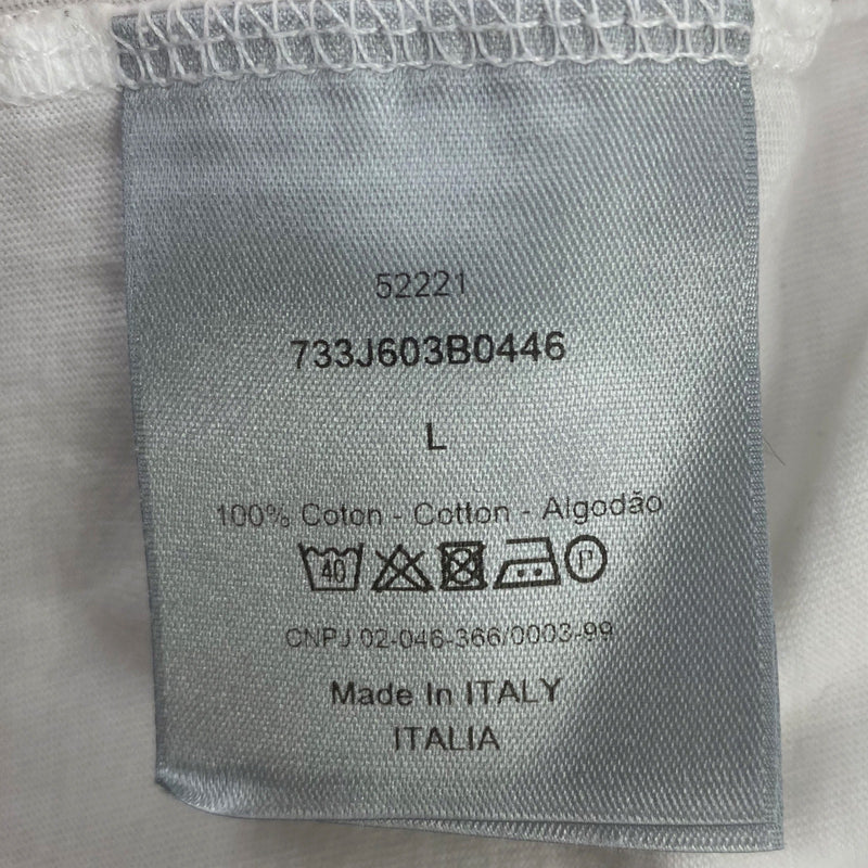 Dior men's white cotton bee logo embroidered t-shirt