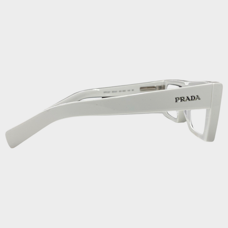 Prada women's white rectangle sunglasses