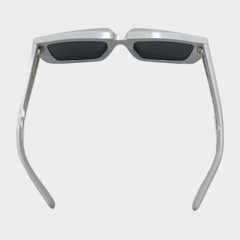 Prada women's white rectangle sunglasses
