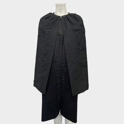 Rick Owen's women's black cotton and wool knee-length cape