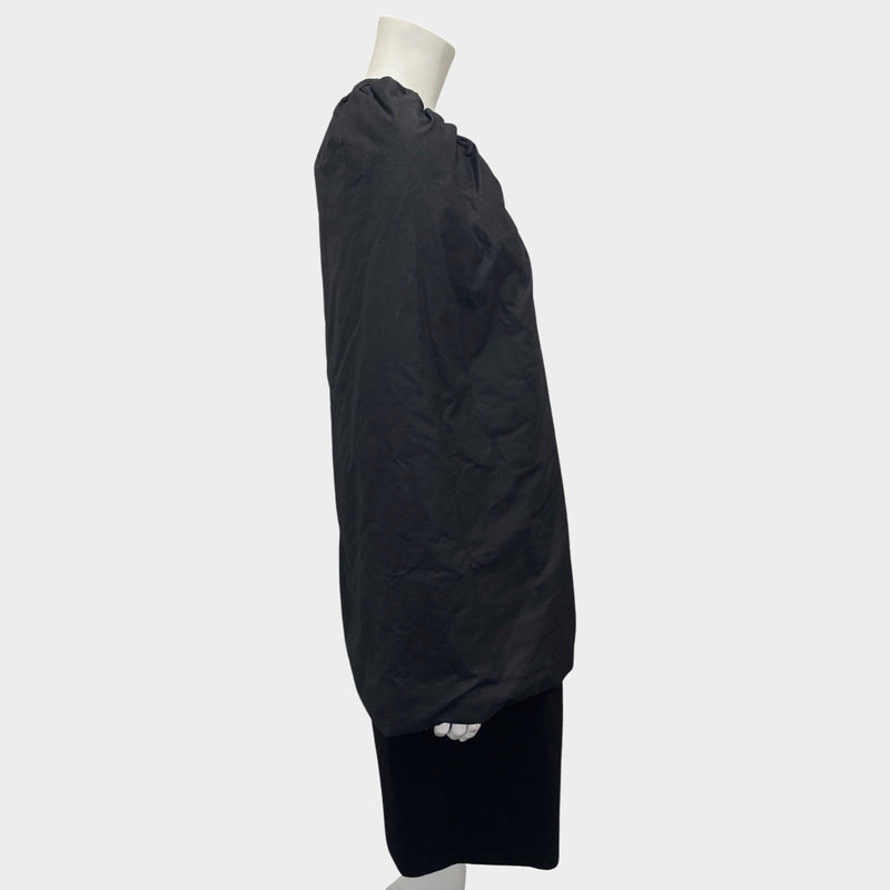 Rick Owen's women's black cotton and wool knee-length cape