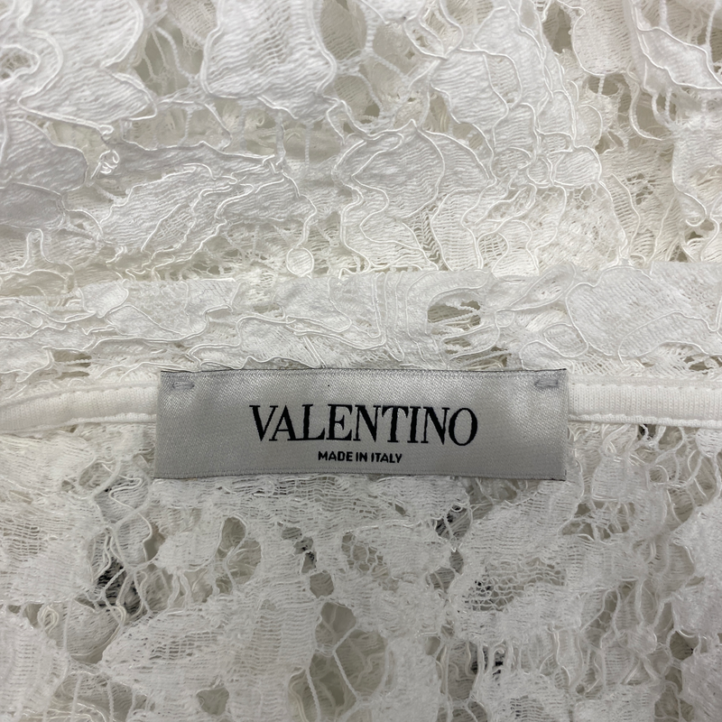 Valentino women's white lace logo t-shirt