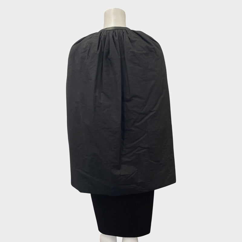 Rick Owen's women's black cotton and wool knee-length cape